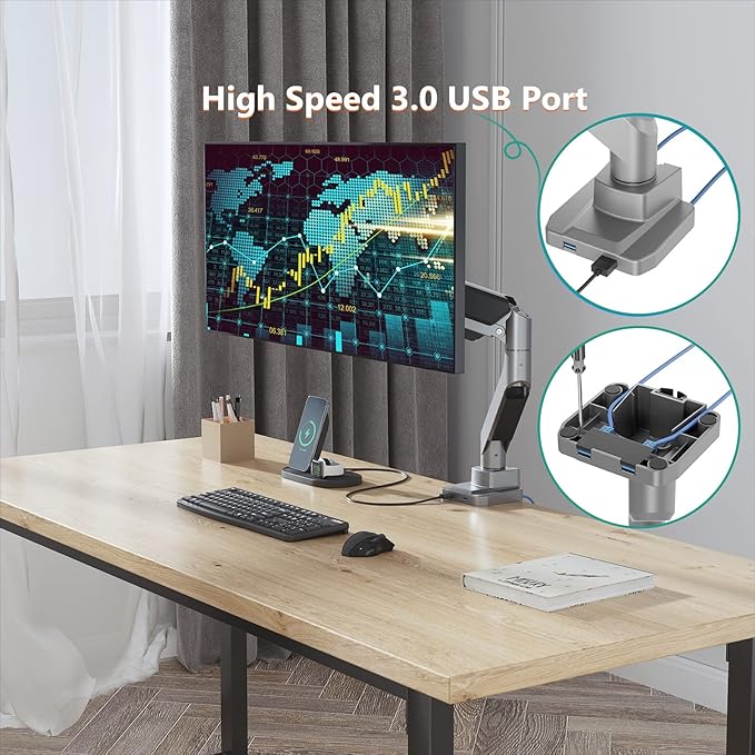 WALI Ultrawide Monitor Arm for 13 to 49 Inch Heavy Duty Curved Screens - Image 5