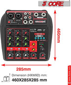 5 Core Audio Mixer 4 Channel DJ Mixing Board Small Bluetooth USB Analog - Image 2