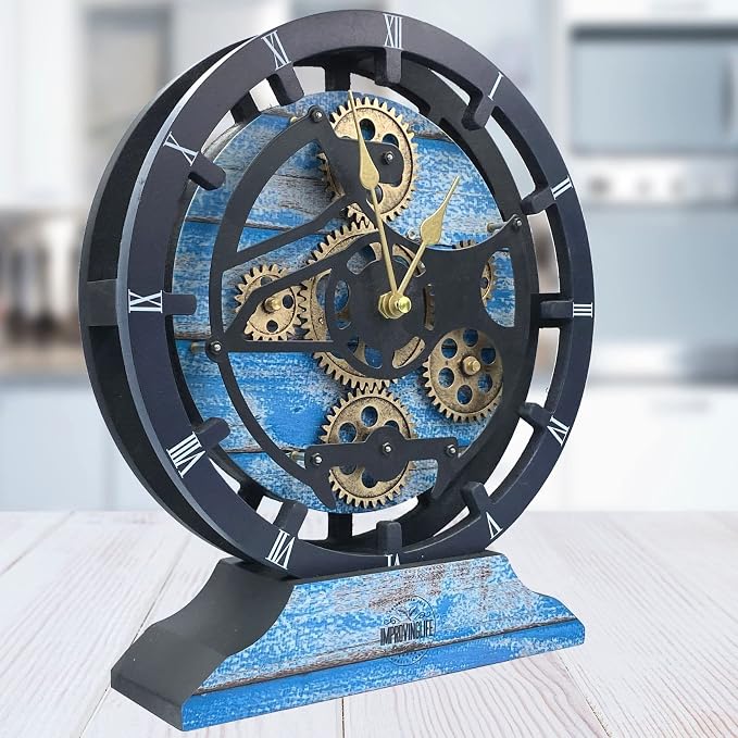 The Gears Clock Desk Clock 10 inches by THEGEARSCLOCK