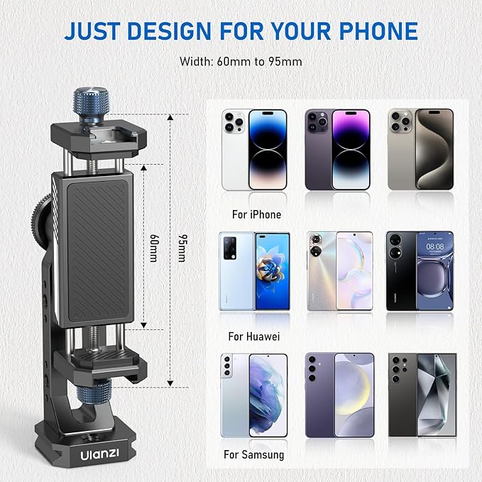 Ulanzi MA53 Metal Tripod Phone Mount, Smartphone Tripods Adapter - Image 4