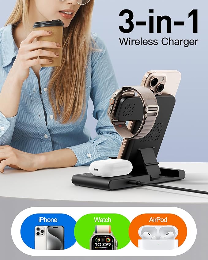 2025 Wireless Charger for Apple and Android Charging Station, 3 in 1 Fast Max - Image 7