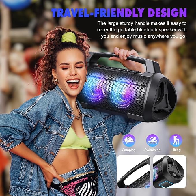 W-KING Portable Speakers Bluetooth Wireless, 120W Max Loudest Bluetooth Speaker - Image 9