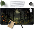 Dark Forest Desk Mat Mouse pad, Big Laptop Computer Keyboard and Mouse Mat by TENG+DA+QING
