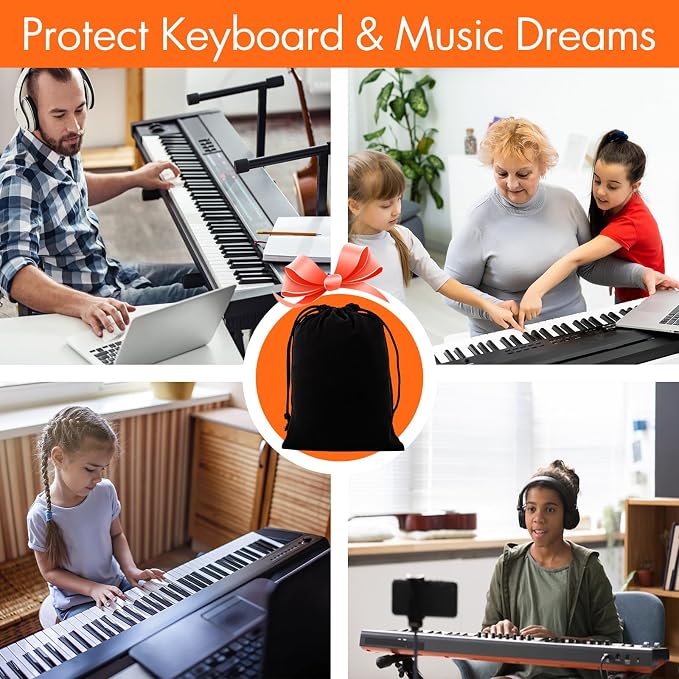 76 Keys Piano Keyboard Cover, Stretchy Music Dirt Proof Electronic Keyboard - Image 7