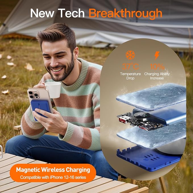 Magnetic Portable Charger, 16800mAh Wireless Power Bank, - Image 3
