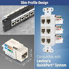 Everest 45° Angled RJ45 Cat6 Keystone Jacks 10-Pack in Light Almond - Image 7