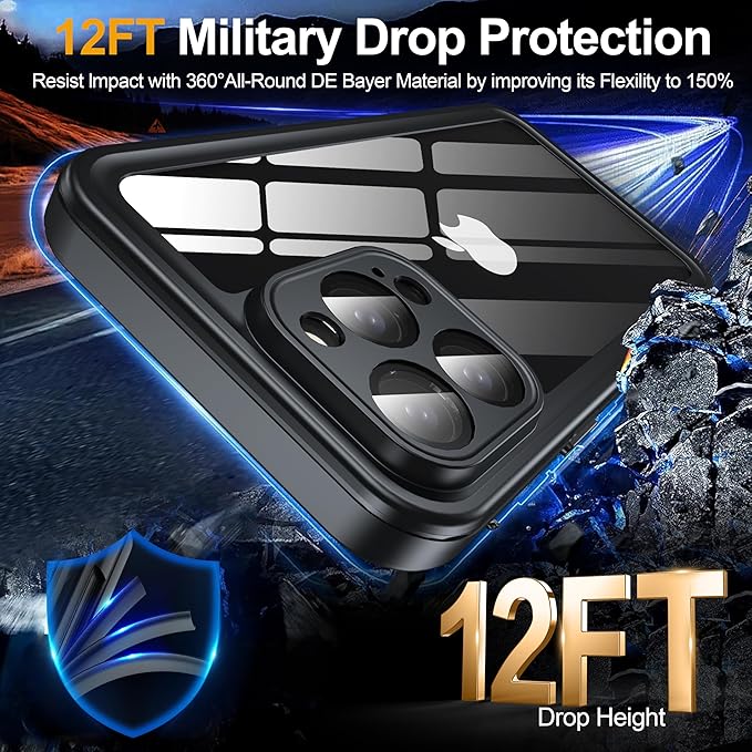 for iPhone 16 Pro Max Case Waterproof, Built-in Privacy Screen & HD Screen - Image 6