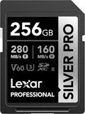 Lexar 256GB Professional SILVER PRO SD Card, Full HD, by Lexar