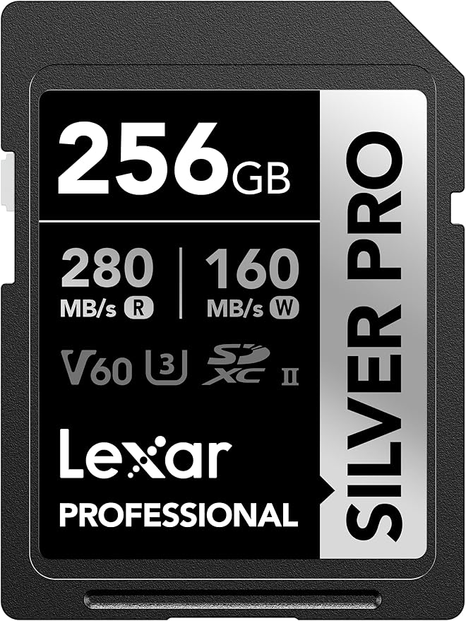 Lexar 256GB Professional SILVER PRO SD Card, Full HD, by Lexar