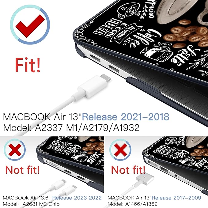 MEEgoodo for MacBook Air 13 inch Case 2021 2020 2019 2018 Released A2337 M1 - Image 2