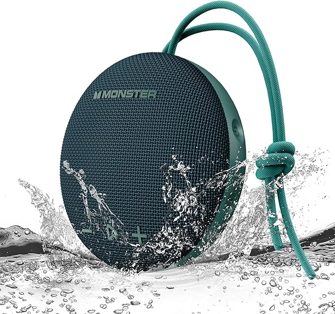 Monster Bluetooth Speaker, IPX8 Shower Speaker Waterproof, Extra Long Playtime by Monster