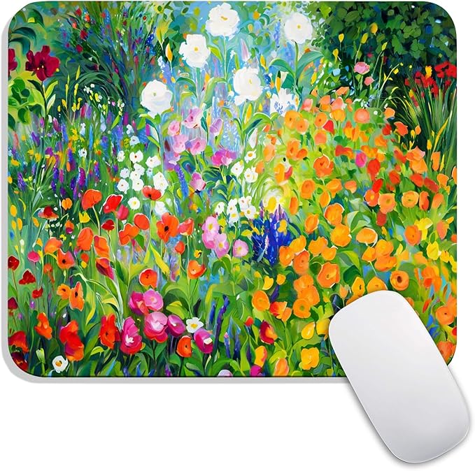 Square Mouse Pad Flowers Floral, Personalized Premium-Textured Custom Mouse Mat by Armanza
