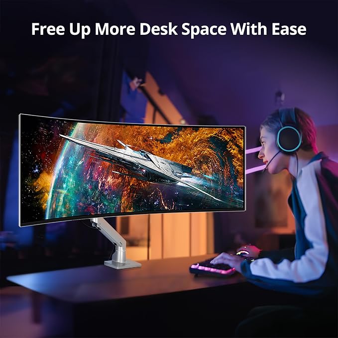 AVLT Single 34”-57” Monitor Arm Desk Mount fits One 44 lbs Heavy Duty Screen - Image 2