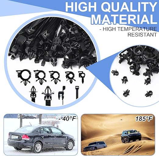 200pcs Car Wire Loom Routing Clips Push Mount Cable Tie Assortment 15 Sizes Car - Image 5