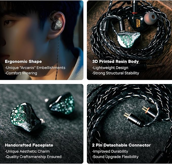 Linsoul ZiiGaat Arcanis in Ear Monitor, Professional 2DD+5BA Hybrid IEM Earphone - Image 5