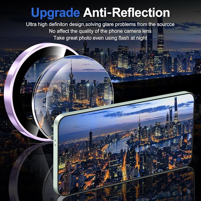 for Samsung Galaxy S25 Camera Lens Protector, Individual Metal Ring Tempered - Image 4