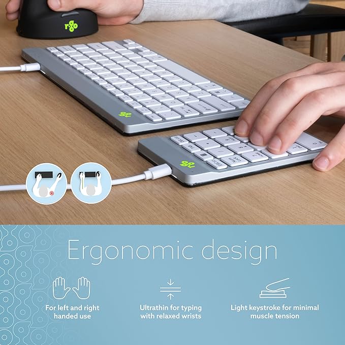R-Go Number Pad Keyboard, USB-C/A Wired, Mini Numeric Keypad - Image 3