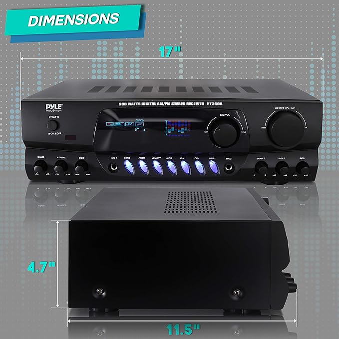 Pyle 200W Home Audio Power Amplifier - Image 3