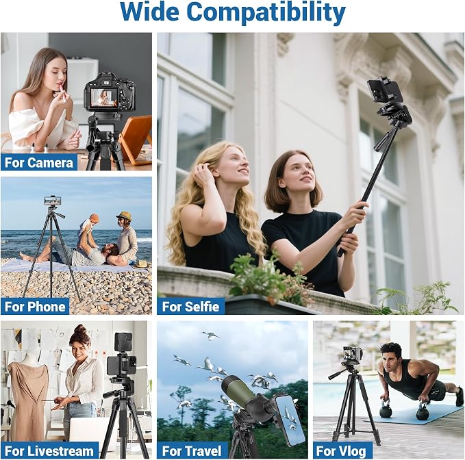 Phone Tripod, 64” Cell Phone Tripod - Image 6