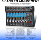 12 Channel Audio Interfacer Sound Board Mixer DJ Mixer 16-Bit DSP Effect USB - Image 5