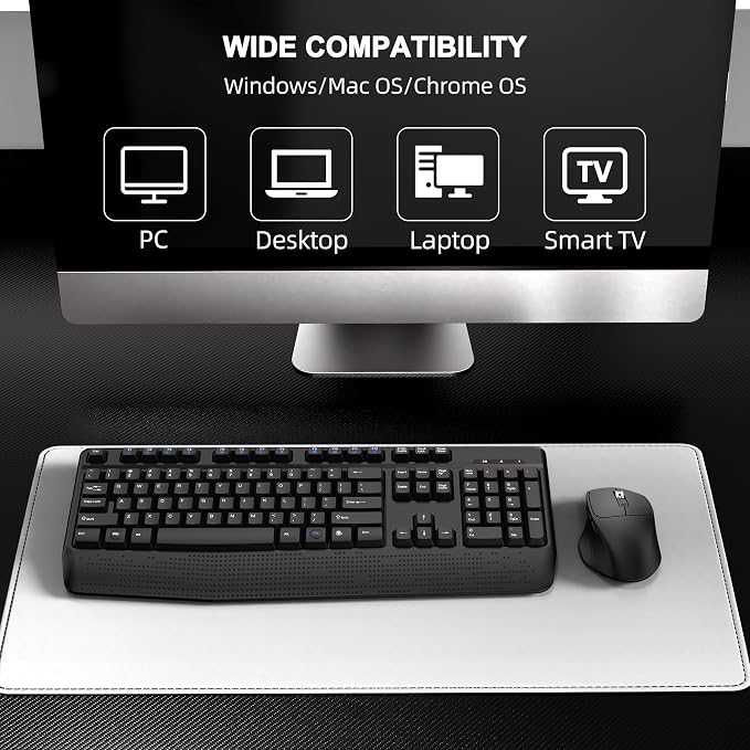 Wireless Keyboard and Mouse Combo, EDJO 2.4G Full-Sized Ergonomic Computer - Image 7