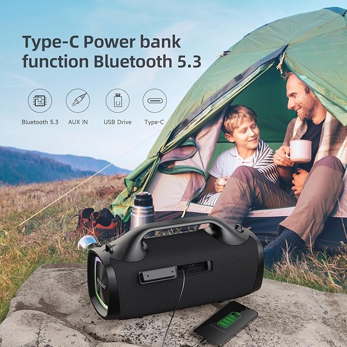 ZEALOT Bluetooth Speaker, 110W Peak Booming Sound Speakers Wireless, Dual - Image 5