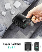 USB C Wall Charger Block, Aiminu 40W 4-Port Fast Charging Block Dual Port QC+PD - Image 7