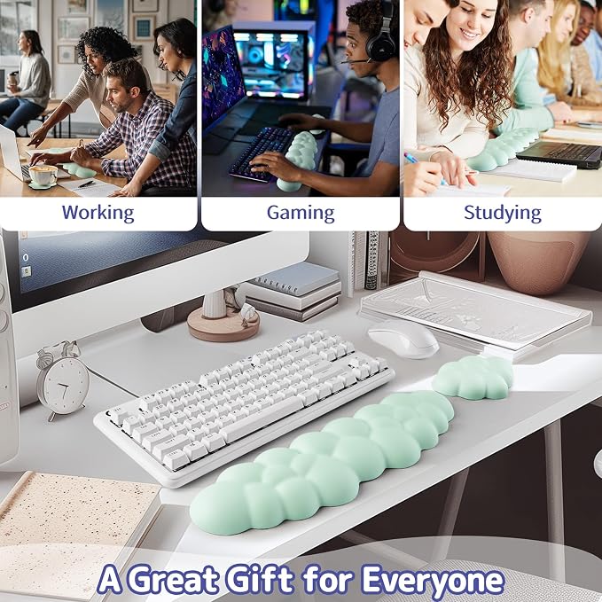 Cloud Wrist Rest Keyboard, Cloud Keyboard Wrist Pad Set - Image 6