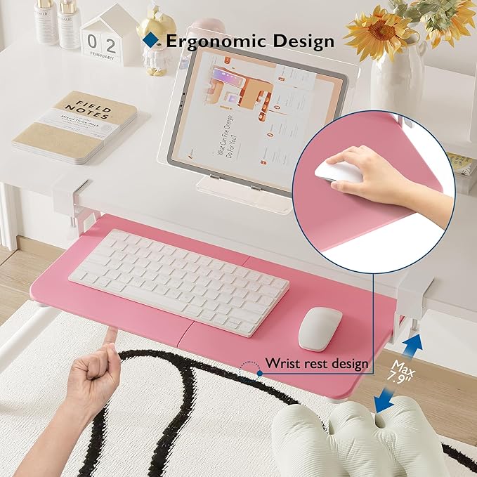 BONTEC KMT01 Under Desk Keyboard Tray, Pull-Out Keyboard & Mouse Platform - Image 9