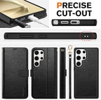 TUCCH Wallet Case for Galaxy S25 Ultra, 2 in 1 Wrist Strap RFID Blocking 4 Card - Image 8