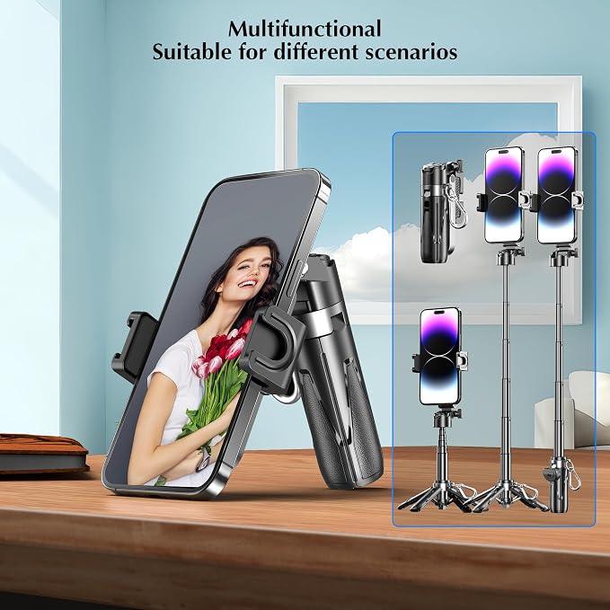 Mini Selfie Stick Tripod, Extendable Grip Phone Tripod - Image 7