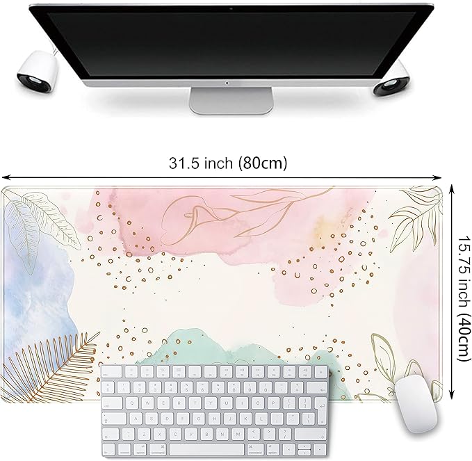 Boho Pastel Painting Mouse Pads, Abstract Mousepad XXL, Extended Mouse Pad - Image 2