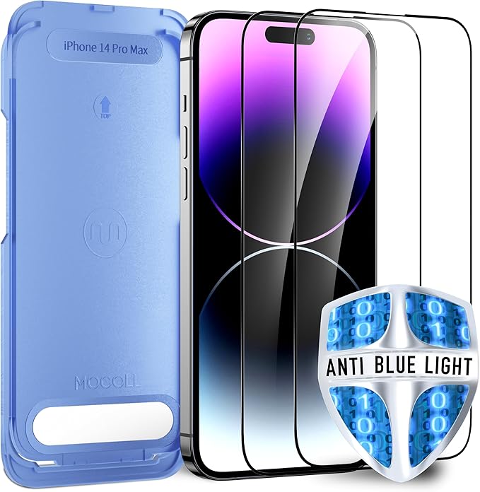 for iPhone 14 Pro Max Screen Protector Blue Light Full Coverage Dynamic Island by MOCOLL