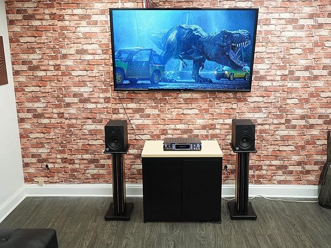 Rockville SS28D Premium 28" Dark Wood Speaker Stands, Solid MDF, Dual Top Plates - Image 6
