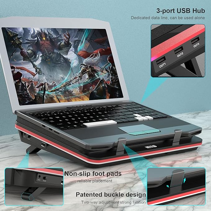 IETS GT500 Powerful Turbo-Fan Laptop Cooling Pad - Image 4