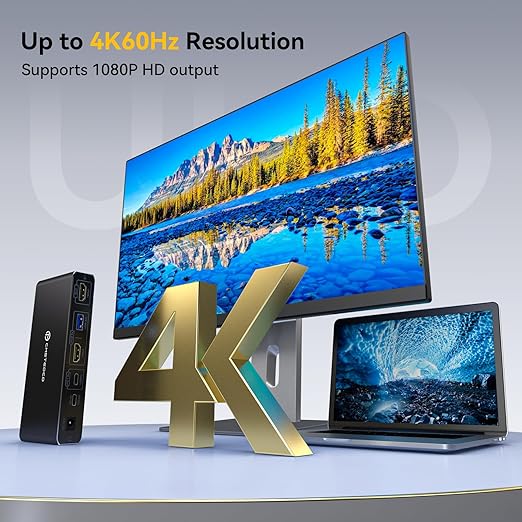KVM Switch 1 Monitors 2 Computers 4K@60Hz USB C HDMI KVM Switch 2 Port - Image 5