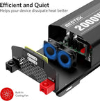 BESTEK 2000 Watt Pure Sine Wave Power Inverter, 12V DC to 110V/120V AC Inverter - Image 3