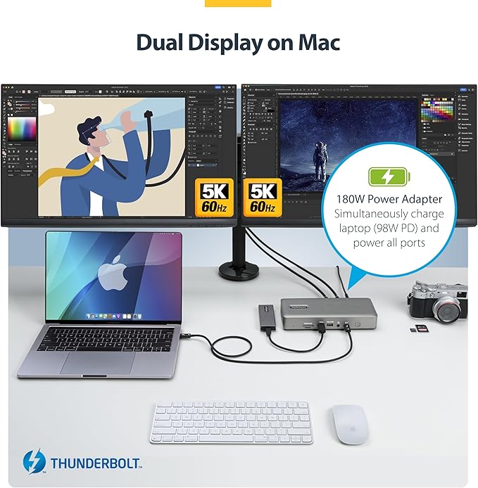 StarTech.com Universal USB4 & Thunderbolt 4 Docking Station, Quad Display on - Image 3
