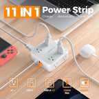 Surge Protector Power Strip, TESSAN 5 Ft Flat Plug Extension Cord - Image 2