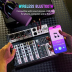 Professional Audio Mixer, 4 Channel Audio Interface Sound Board Mixing Console - Image 4