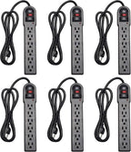 KMC 6-Outlet Surge Protector Power Strip 6 Pack by KMC