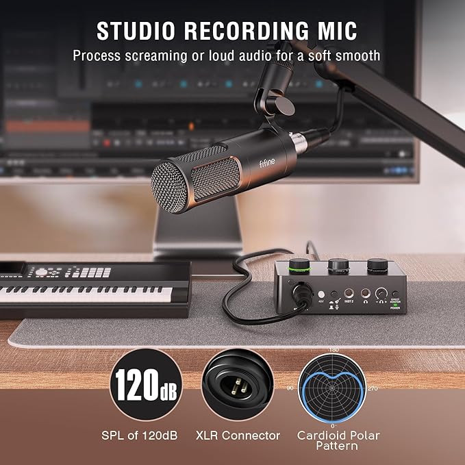 FIFINE Podcast Equipment Bundle Set, Music Recording Kit - Image 5