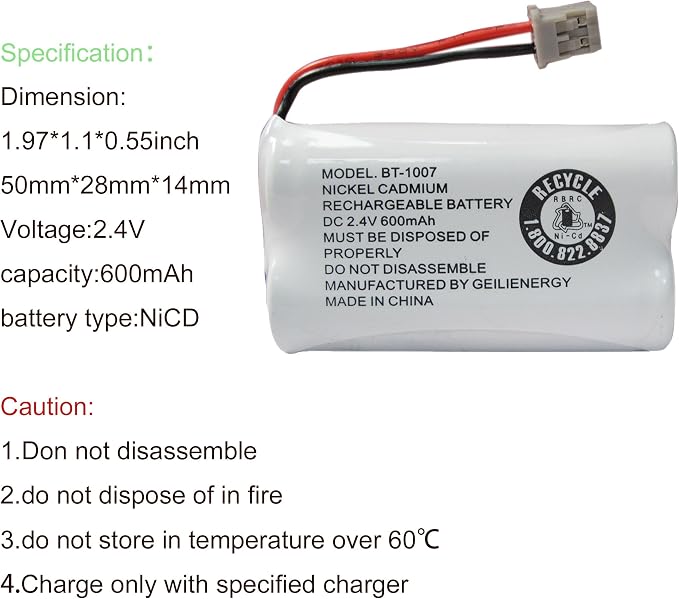 GEILIENERGY BT1007 BT1015 Phone Battery Compatible BT-1007 BT-1015 BT-904 - Image 2