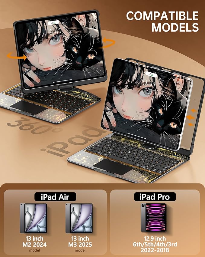 Intermerge Clear Keyboard Case for iPad Air 13" & Pro 12.9" - Image 2