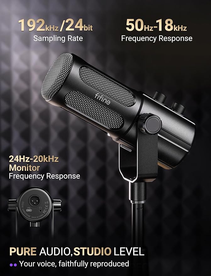 FIFINE AmpliTank TANK6S Vocal-Dynamic-Microphone, XLR-USB-Podcast-Microphone - Image 3