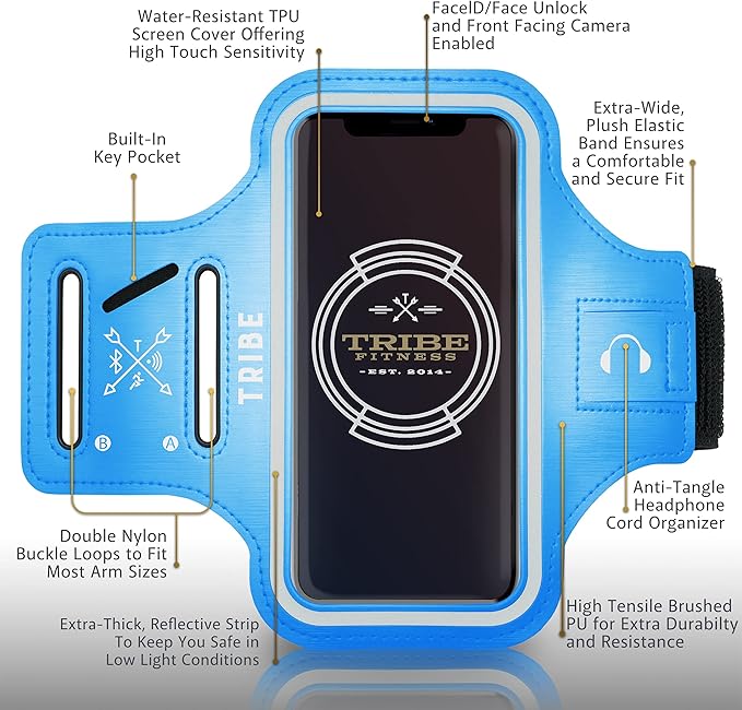 TRIBE Water Resistant Cell Phone Armband Case Running Holder - Image 3