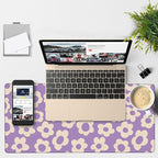 Vintage Groovy Flowers Gaming Mouse Pad 3mm Thick Stitched Edge Waterproof - Image 4