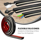 10ft Large Black Floor Cord Cover, Self-2" x 0.6", Cable Cavity:0.8" x 0.4" - Image 4