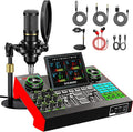 Podcast Microphone Bundle with Live Sound Card Audio Mixer, Podcast Equipment by tenlamp