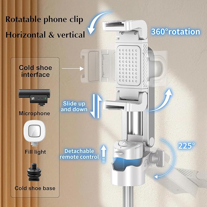 Mini Selfie Stick Tripod, Extendable Grip Phone Tripod - Image 3